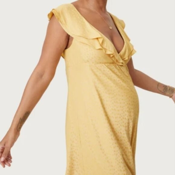 NEW Hatch The Emily‎ Maxi Dress Yellow Designer Size 4/XL - Picture 3 of 14